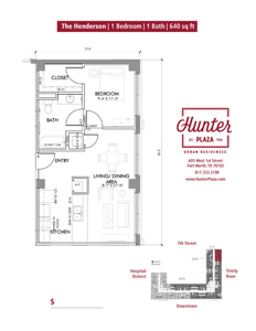 The Henderson | 1 Bedroom | 1 Bath | 640 sq ft*